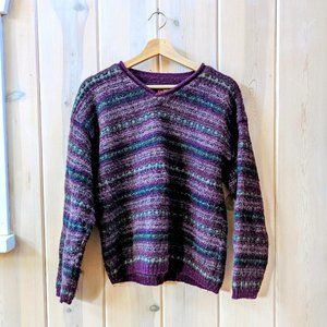100% Wool Vintage Fair Isle Pullover Sweater Women's L